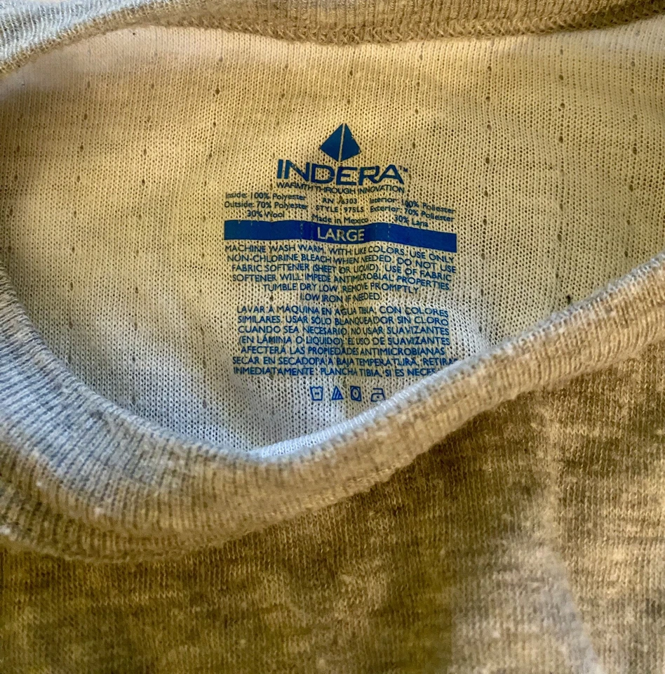 Camisa Top Grande Indera Dos Capas Performance Absorbente Térmica - Gris Manga Larga Foto 3 de 4