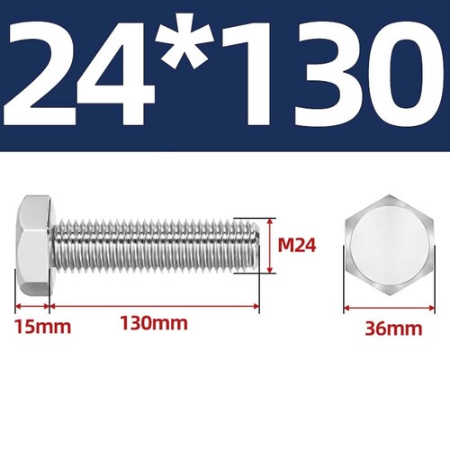 Tornillos hexagonales de acero inoxidable 316L A4-70 pernos hexagonales para pies grado marino M16 M20 M24 - Imagen 109 de 116
