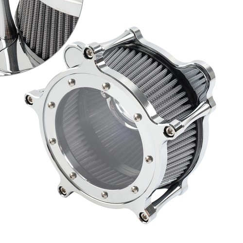 Luftfilter Ansaugfilter für Harley Dyna Street Bob Electra Glide chrom + grau