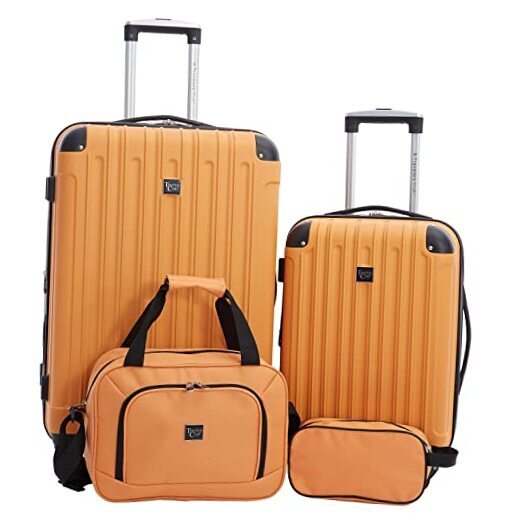Travelers Club Midtown Hardside Luggage Travel 4-Piece Set Butterscotch