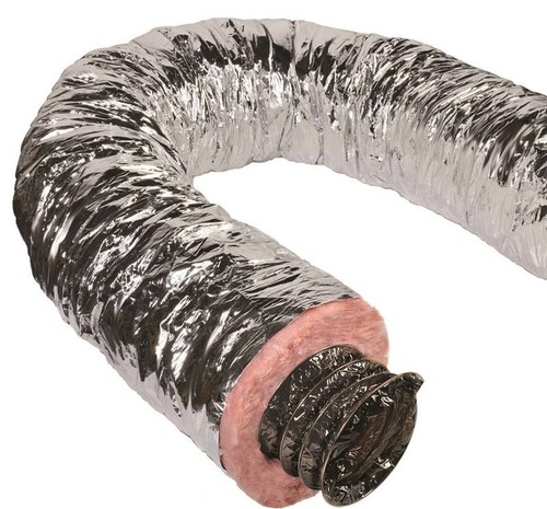 Master Flow 6 in. x 25 ft. Insulated Flexible Duct R6 Silver Jacket - New