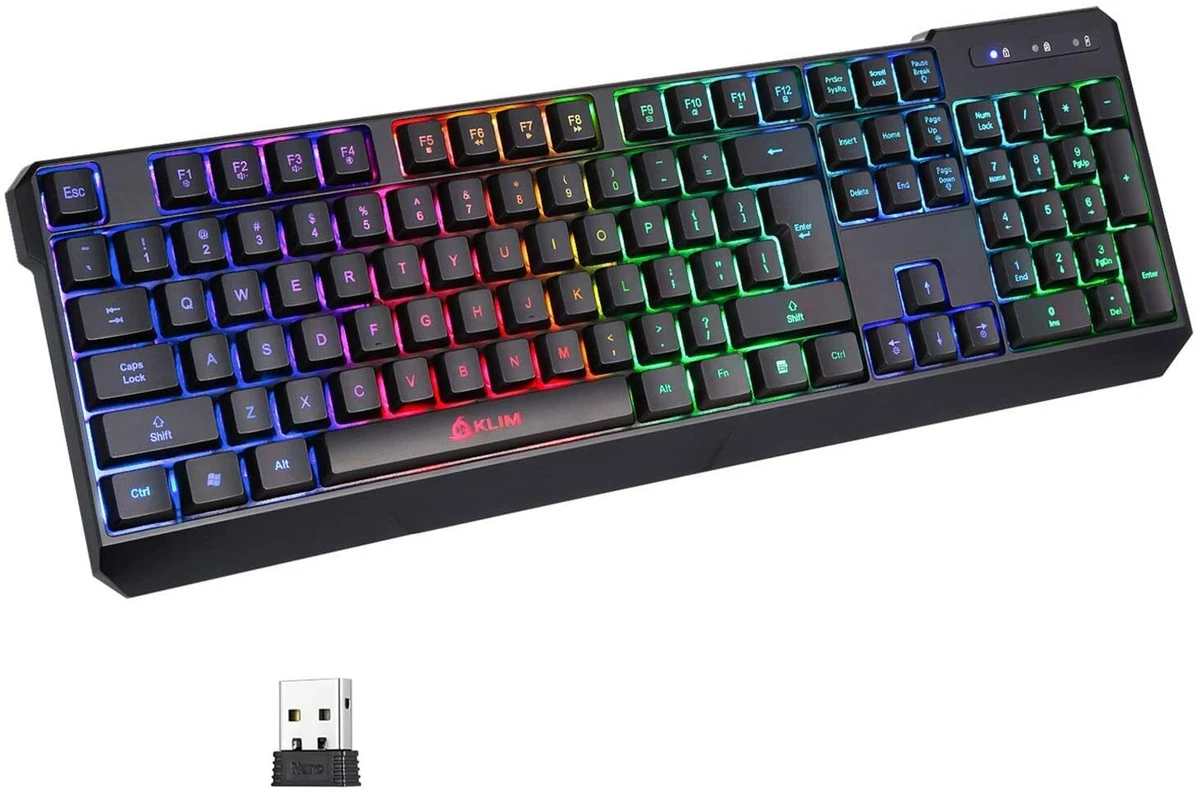 KLIM Chroma Wireless RGB Gaming Keyboard for PC, PS4, Xbox One