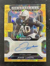 2022 Prizm Draft Picks Jesse Luketa Yellow Cracked Ice Prizm Rookie Auto
