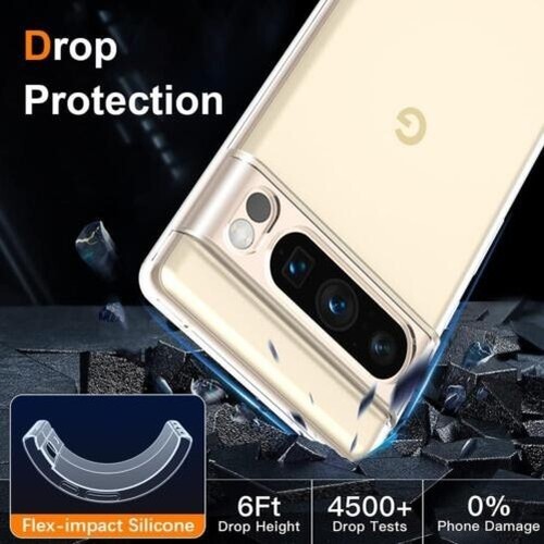 Pour Google Pixel 8 & 8 Pro Étui,Transparent Silicone Étui Téléphone & Écran - Photo 6 sur 16