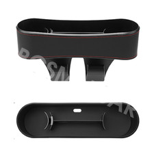 Car Console Side Seat Filler Organizer Pu Leather Gap Pocket Phone Holder Black Car Console Side Seat Filler Organizer Pu Leather Gap Pocket Phone Holder Black