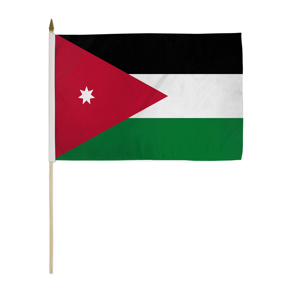 علم الأردن على عصا خفيفة – مقاس 40×30 سم للمناسبات الوطنية والمدارس