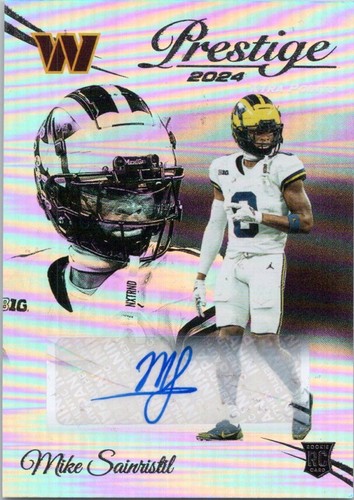2024 Panini Prestige Football Mike Sainristil Rookie Auto #337 W174
