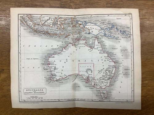 1842 handkolorierte Karte von Australien 8,25 x 10,5 Zoll Atlas der modernen Geographie - Bild 1 von 2