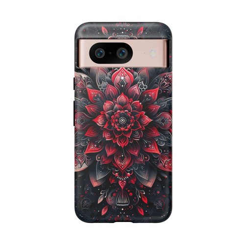 Red Mandala Lotus Floral - Phone Ink Cover Case for iPhone, Galaxy, Pixel - 第 142/281 張圖片
