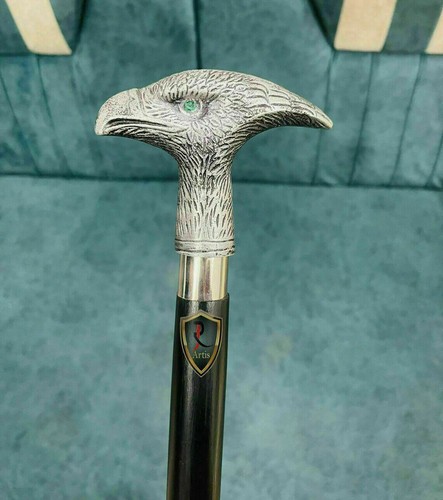 Canne De Marche Victorienne – Poignée Tête De Loup En Laiton – Fabriquée En Inde (reproduction)