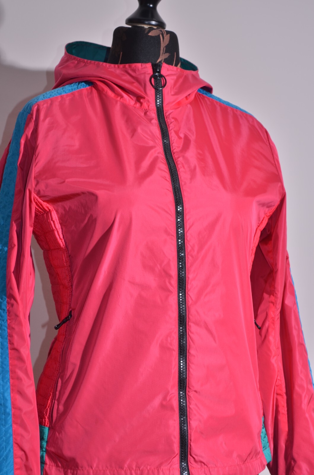 COLMAR Women's Hooded Lampone / Blue Fish Colour Full Zip Size 44 image 2