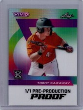 Trent Caraway 2024 Leaf Vivid Baseball 1/1 Pre Production Proof