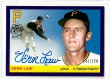 VERN LAW 2020 Topps Archives Baseball #40/150 PURPLE AUTO Fan Favorite Pirates 