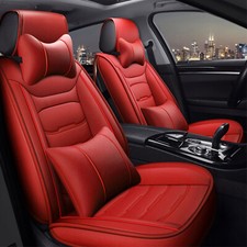 Luxury Leather Car 5 Seat Covers Front Rear Full Set Cushion Protector Universal