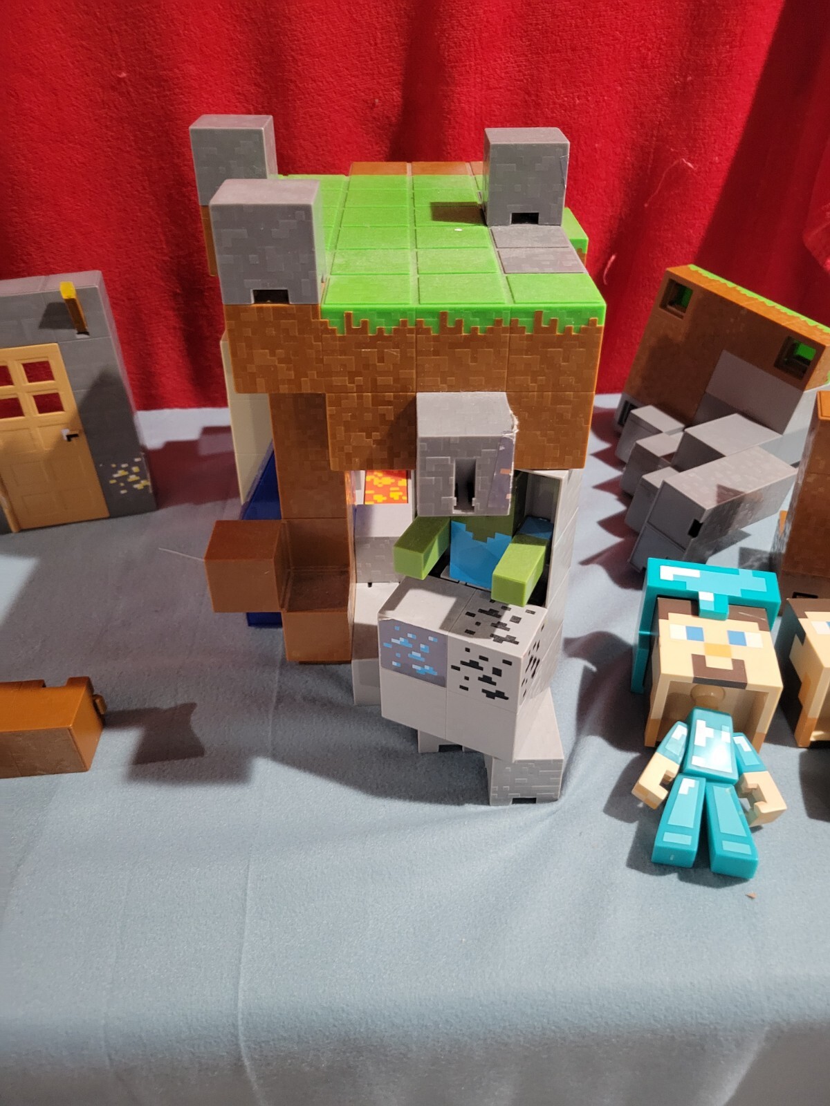 Minecraft Survival Mode Playset Lot with Figures eBay
