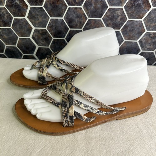K Jacques Size 38 Sandals Snake Print Saint-Topez - Picture 2 of 6