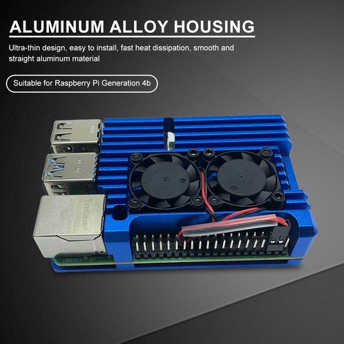 Metal Shell with Silicone Thermal Pads Open Case Design for RPI Raspberry Pi 4B - Photo 18/21