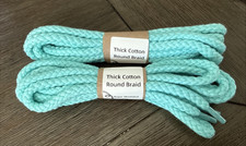 2 Pairs - Round Cotton Rope Shoe laces for Sneakers, Thick Braided Shoelaces