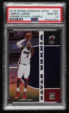 2019 Donruss Optic Winner Stays Purple Prizm LeBron James #20 PSA 10 GEM MT 06j0