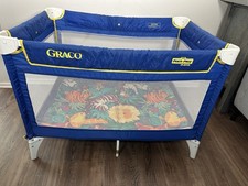 Vintage 90's Graco 941 DL Series Colorful Jungle Baby Pack N Play Pen