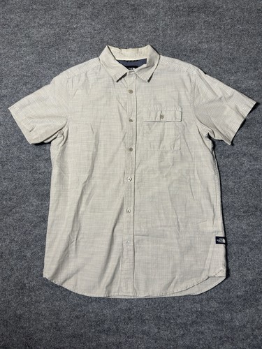 Camicia casual The North Face uomo marrone bianco sporco a quadri con bottoni manica corta M - Foto 1 di 10