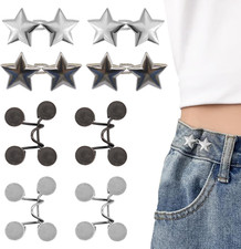 8 Set Pant Waist Tightener Star Buttons Pins for Loose Jeans Reusable Waist Cinc