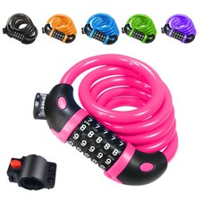 Bike Lock Bicycle Locker Combination 5 Digit 120cm/12mm Long Cycle Cable Locks