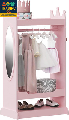 Kids Dress up Storage with Mirror,Costume Wardrobe for Kids, Open Hanging Armoir