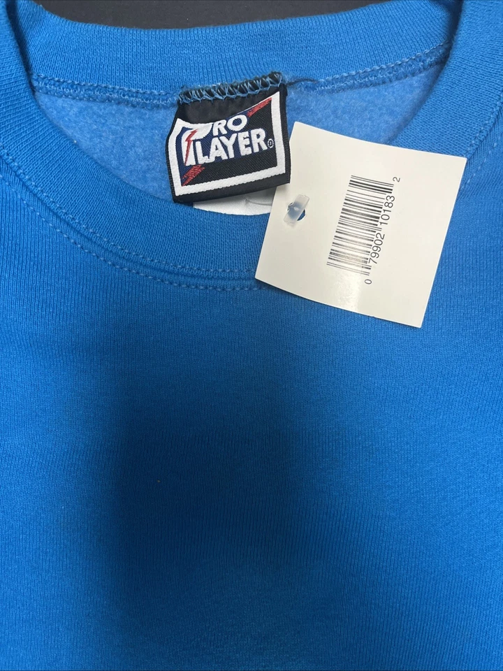 Sudadera en Blanco Vintage Pro Player Adulto XL Cuello Redondo Años 90 Deadstock EE. UU. Azul Nueva con Etiquetas Foto 3 de 4
