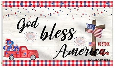 God Bless America Flag 4th of July Flag 3x5 Ft, Independence Day Memorial Day