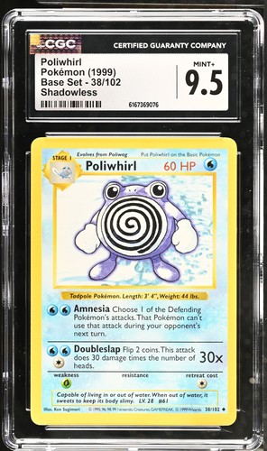 Poliwhirl (Shadowless) graded CGC 9.5 for sale on eBay