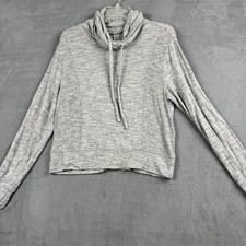 Athleta Womens Gray Cowl Neck Long Sleeve Sweatshirt Modal Blend XS Heathered