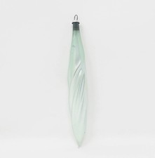 Vintage Pale Blue Hand Blown Glass Twisted Icicle Christmas Ornament  5-1/2"