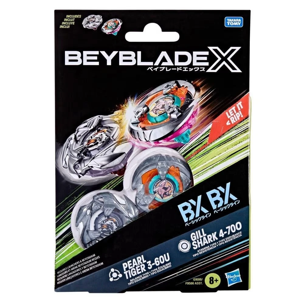 Hasbro Beyblade X Gill Shark & Pearl Tiger Dual Pack Set | eBay