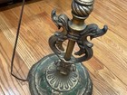 Antique 1920s Art Deco Brass Cast Iron Figure Arm & Bass Heavy Bridge Floor Lamp — photo 7
