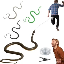 Fake Snake, 2025 Snake Prank with String Clip, Realistic Snake Prank, Rubber ...
