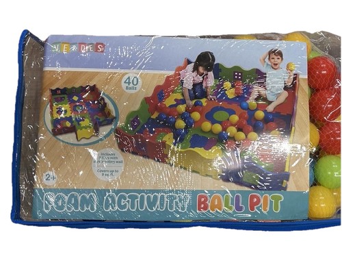 Bur Verdes Foam Activity Ball Pit 40 Balls 9 Titles 9 Sq.ft Multicolor Play Mat - Picture 6 of 11