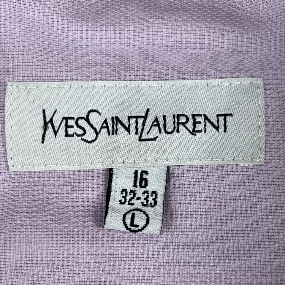 Camisa de vestir Yves Saint Laurent para hombre 16 33-33 grande violeta con botones de lujo Foto 3 de 4