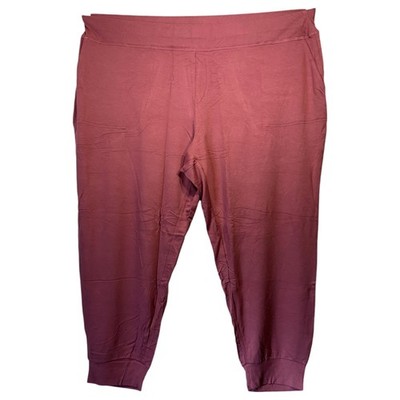 Susan Graver Weekend 2X Petite (2XP) Jersey Knit Joggers DARK ROSE BLUSH A454589