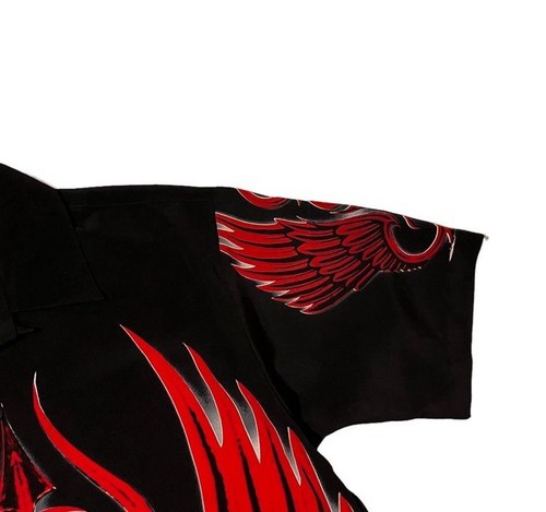 Y2K Dragonfly Tribal Wings Polyester Shirt Trailer Park Boys Ricky - Picture 5 of 6