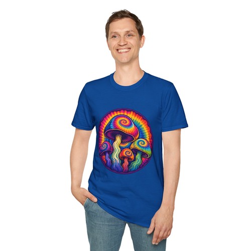 Tie Dye Mushroom Psychedelic Trippy Retro Hippie Natur Unisex Softstyle T-Shirt - Bild 88 von 112