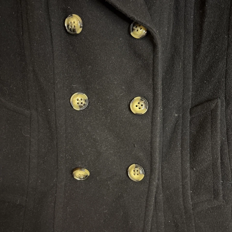 Anne Klein Womens Black Wool Pea Coat Double-Breasted Fully Lined Size XL - Image 3 of 4