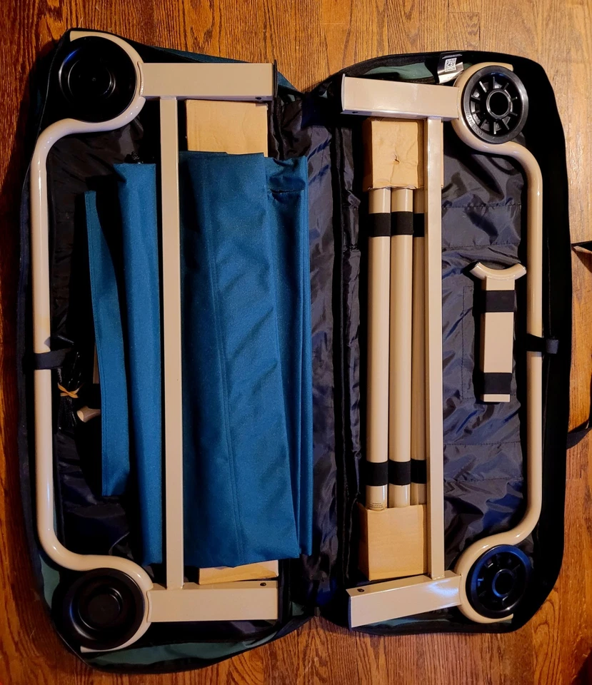 Disco-O-Cama Extra Grande Exterior Convertible 2 Personas Portátil Camping Cunas, Verde Foto 2 de 4