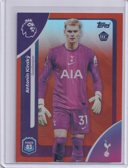 2025-26 Topps Premier League Antonin Kinsky RC Orange Parallel /25 Tottenham