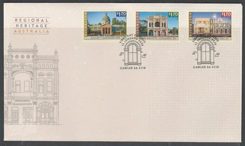 AUSTRALIA 2026 REGIONAL HERITAGE Buildings set of 3 V F Used on FDC - in Stock