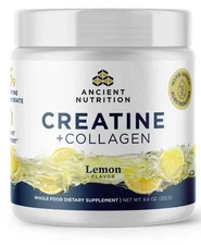 Ancient Nutrition Creatine + Collagen + Electrolytes Lemon 9.6 oz