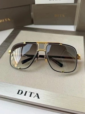 DITA MACH FIVE DRX 2087 Sunglasses Matte Black Yellow Gold Grey Gradient Lens