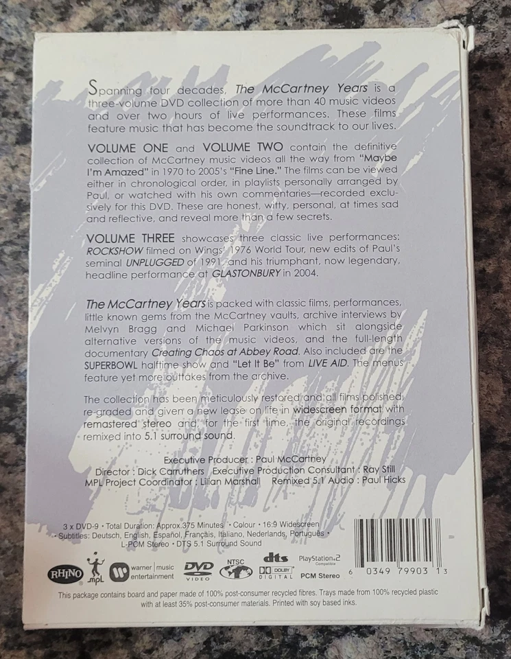 Paul McCartney The McCartney Years (3-DVD Set W/Insert) NEVER TRUST STOCK PHOTOS - Image 2 of 4