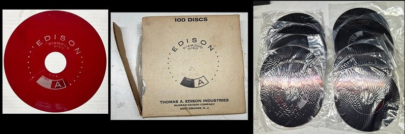 Edison Voicewriter Ruby Red Diamond Discs full box of 100 unused NOS