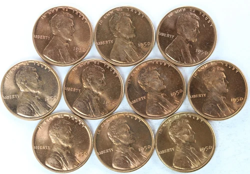 Roll of Fifty (50) 1950 P BU Lincoln Wheat Cents